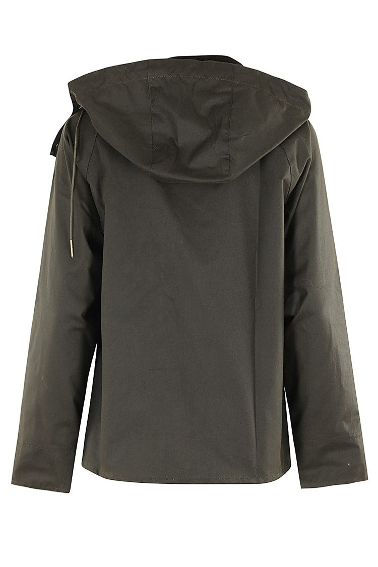 Barbour Olive Avon Wax Corduroy Collar Hooded Waxed Cotton Jacket