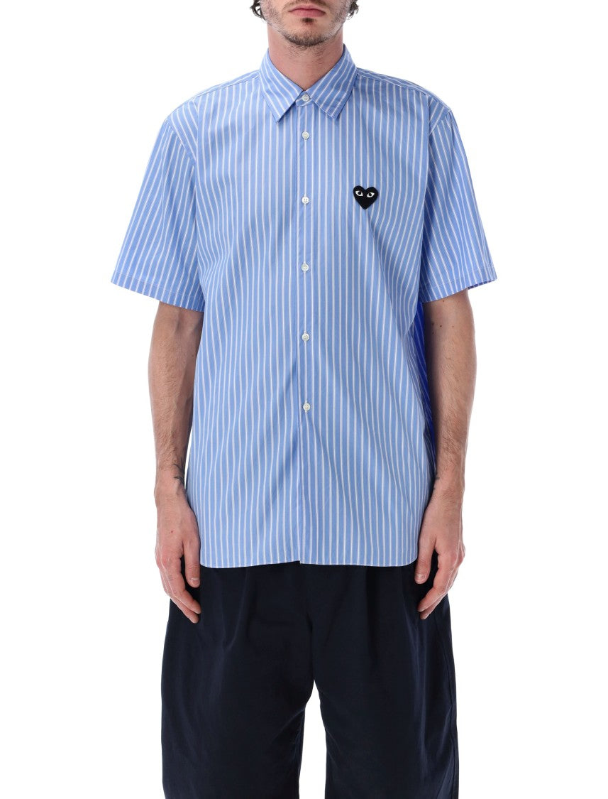 Comme Des Garçons Black Heart Striped Short Sleeve Shirt