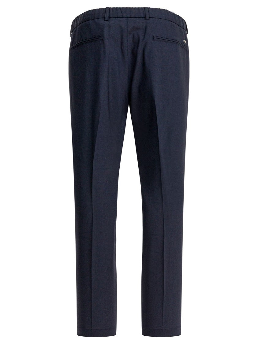 Herno Mid-Rise Virgin Wool Pants With Pleated Front
