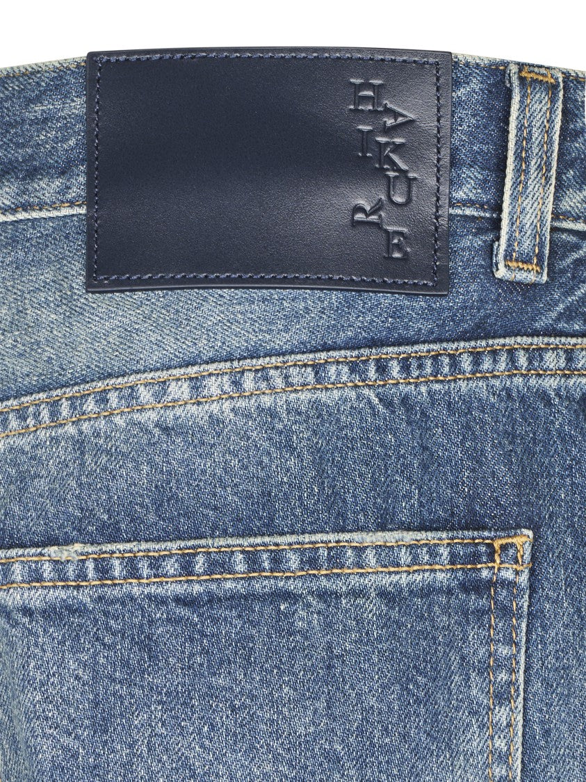 Haikure Medium Blue Wash High-Waist Wide-Leg Jeans