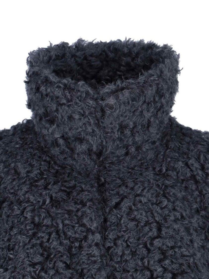 Seafarer Structured Grey Jacket With High Collar And Zipper Closure