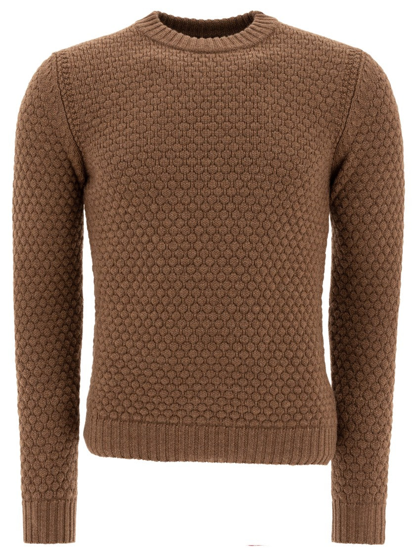 Rakki' Honeycomb Knit Merino Wool Sweater