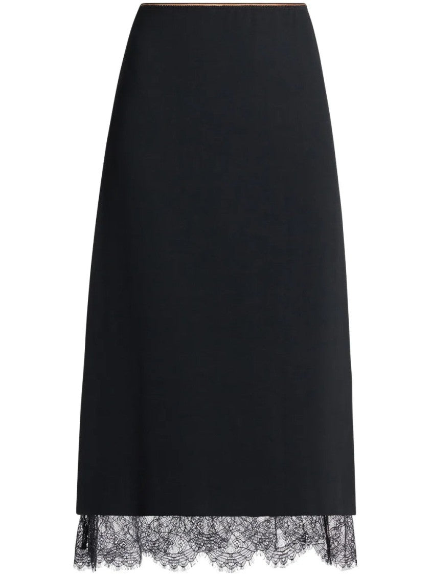 Vince Lace Paneled Straight Skirt