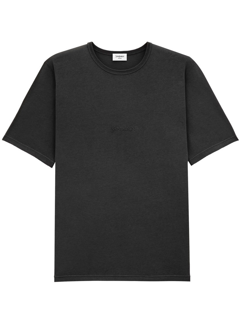 Saint Laurent Tshirt Cassandre Tone-On-Tone Cotton T-Shirt