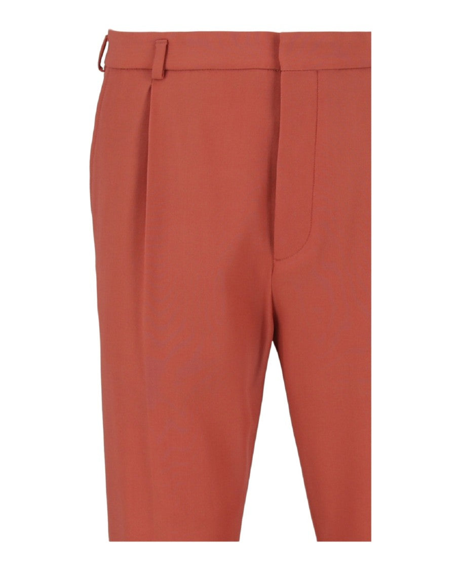 Bottega Veneta Mid-Rise Straight Leg Trousers With Textured Quilted Fabric