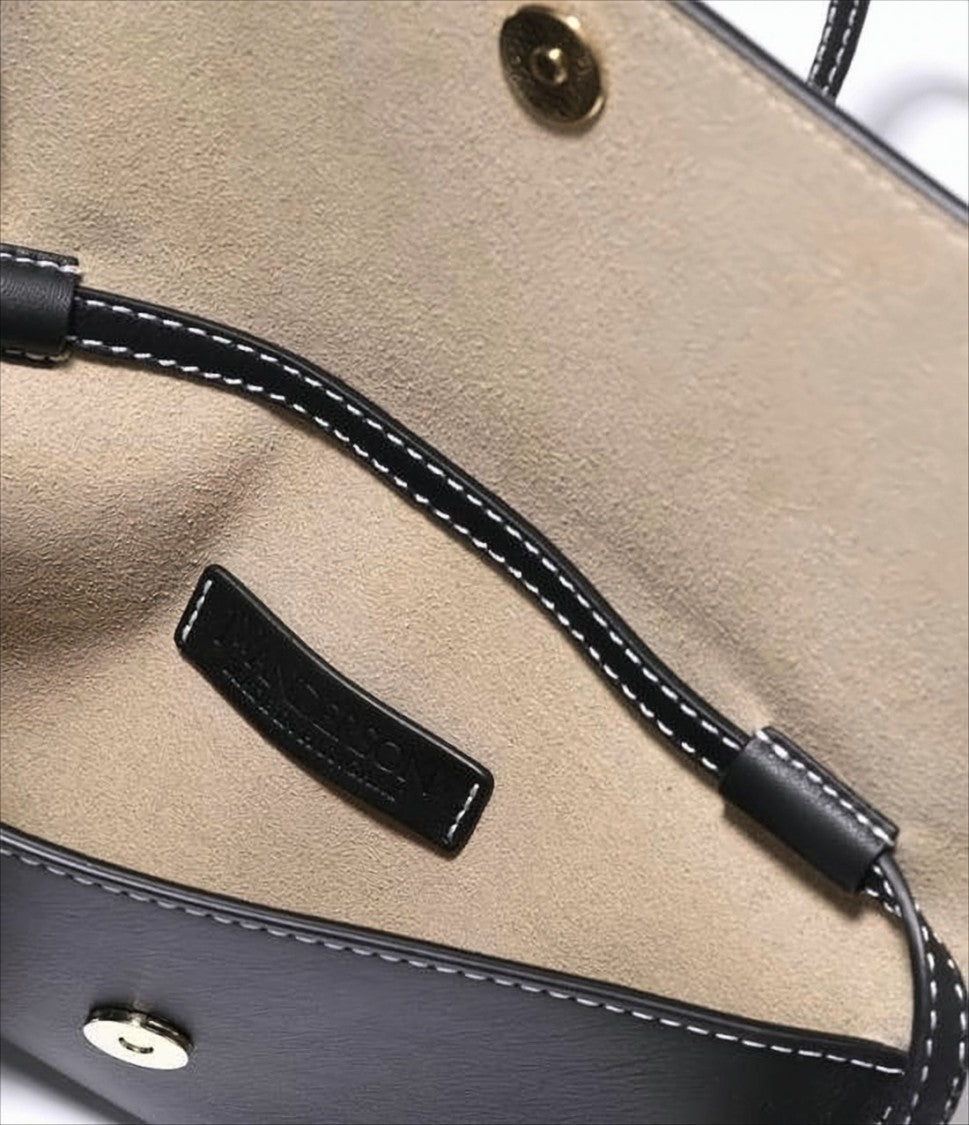 J. W. Anderson Rectangular Black Crossbody Bag With Gold Chain Detail