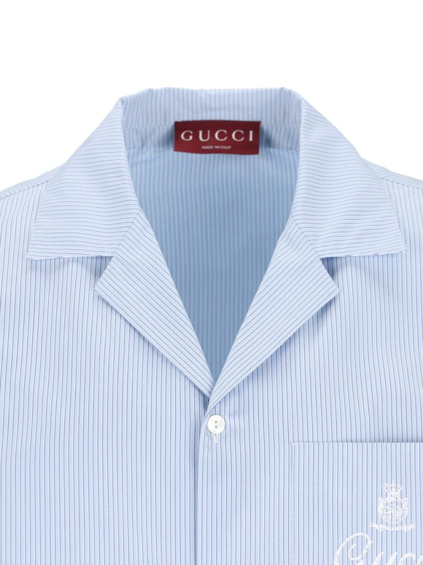 Gucci Light Blue Pinstripe Casual Shirt