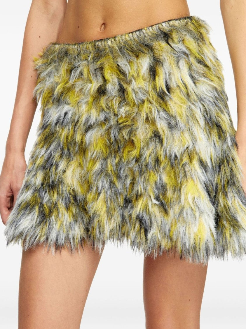 Diesel Multicolored Faux Fur A-Line Skirt