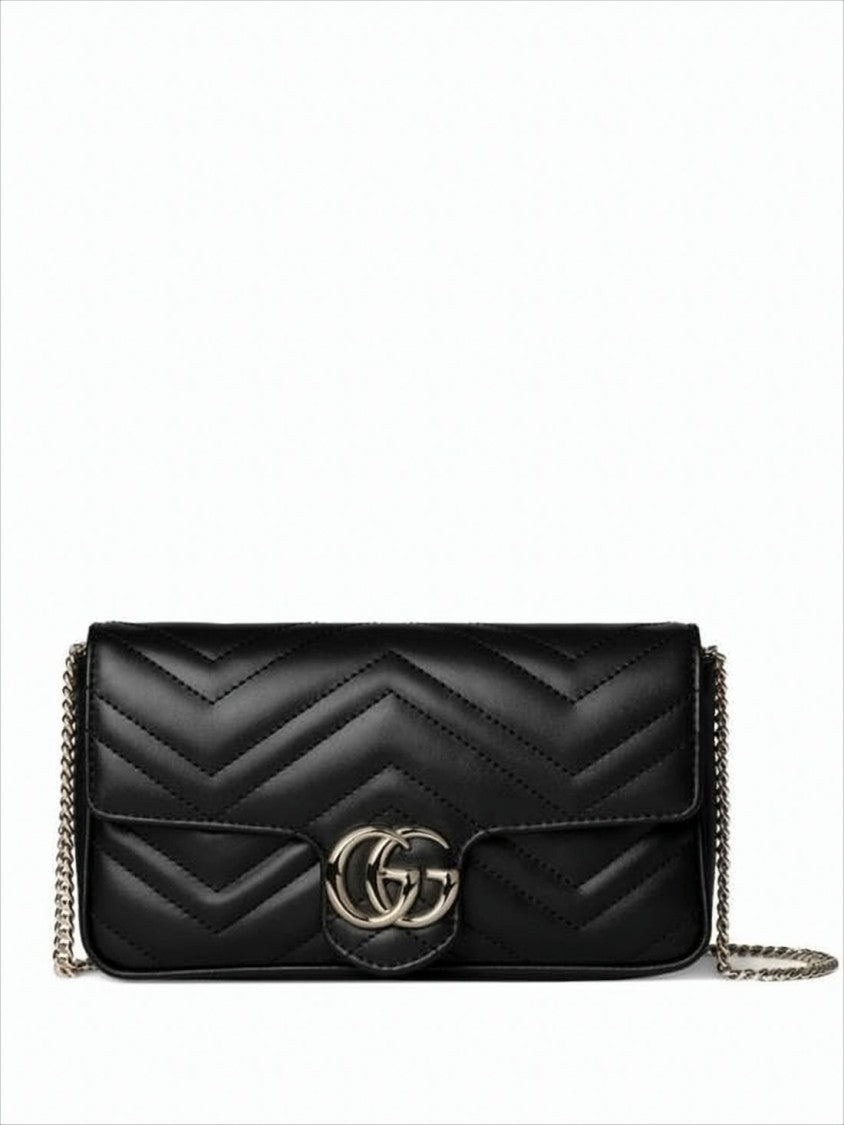 Gucci Chevron Quilted Leather Crossbody Bag With Double-G Logo