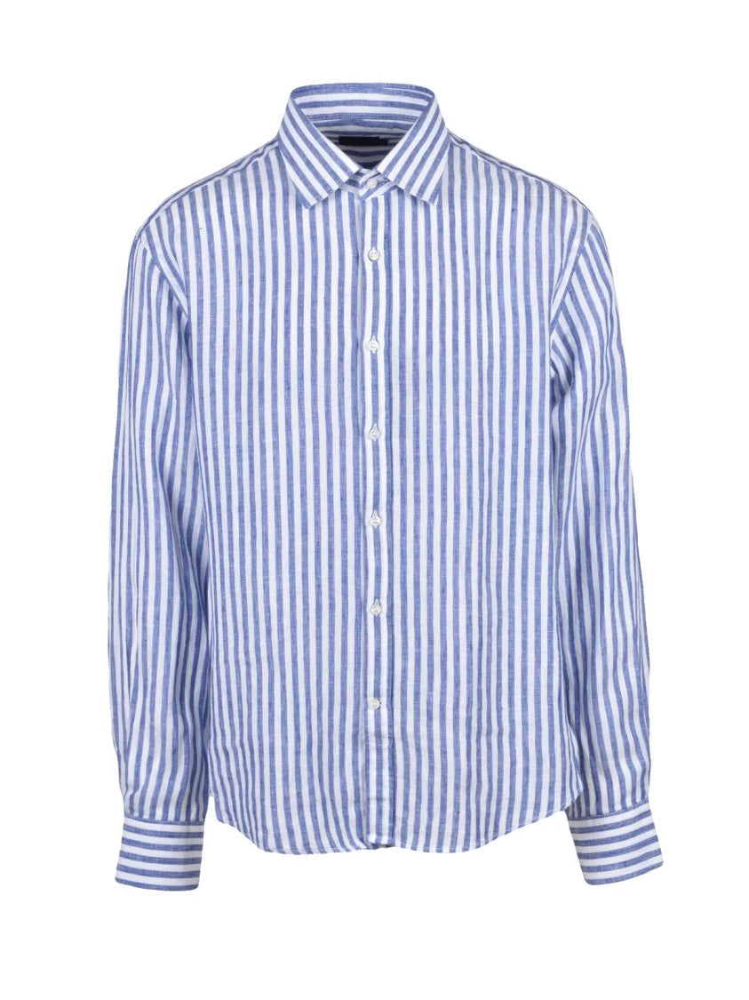 Paul & Shark White Blue Linen Shirt