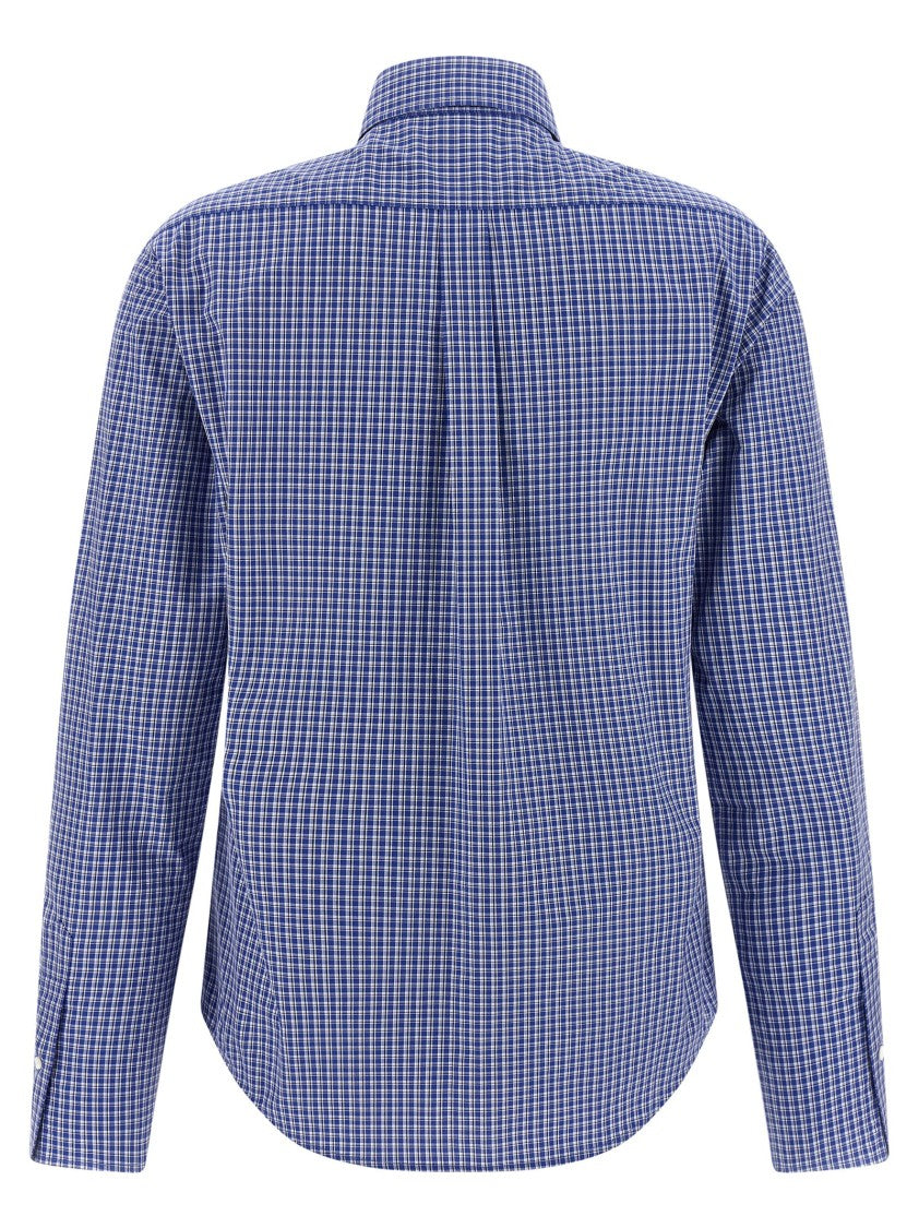 Miu Miu Check-Print Cotton Poplin Button-Down Shirt With Mother-Of-Pearl Closure