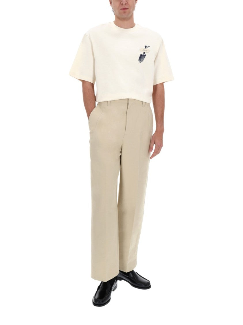 Jacquemus Straight-Leg Smooth Front Pleats Pants