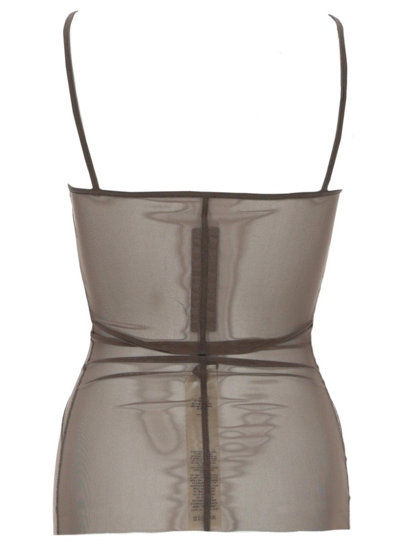 Rick Owens Bandeau Translucent Mesh Geometric Top