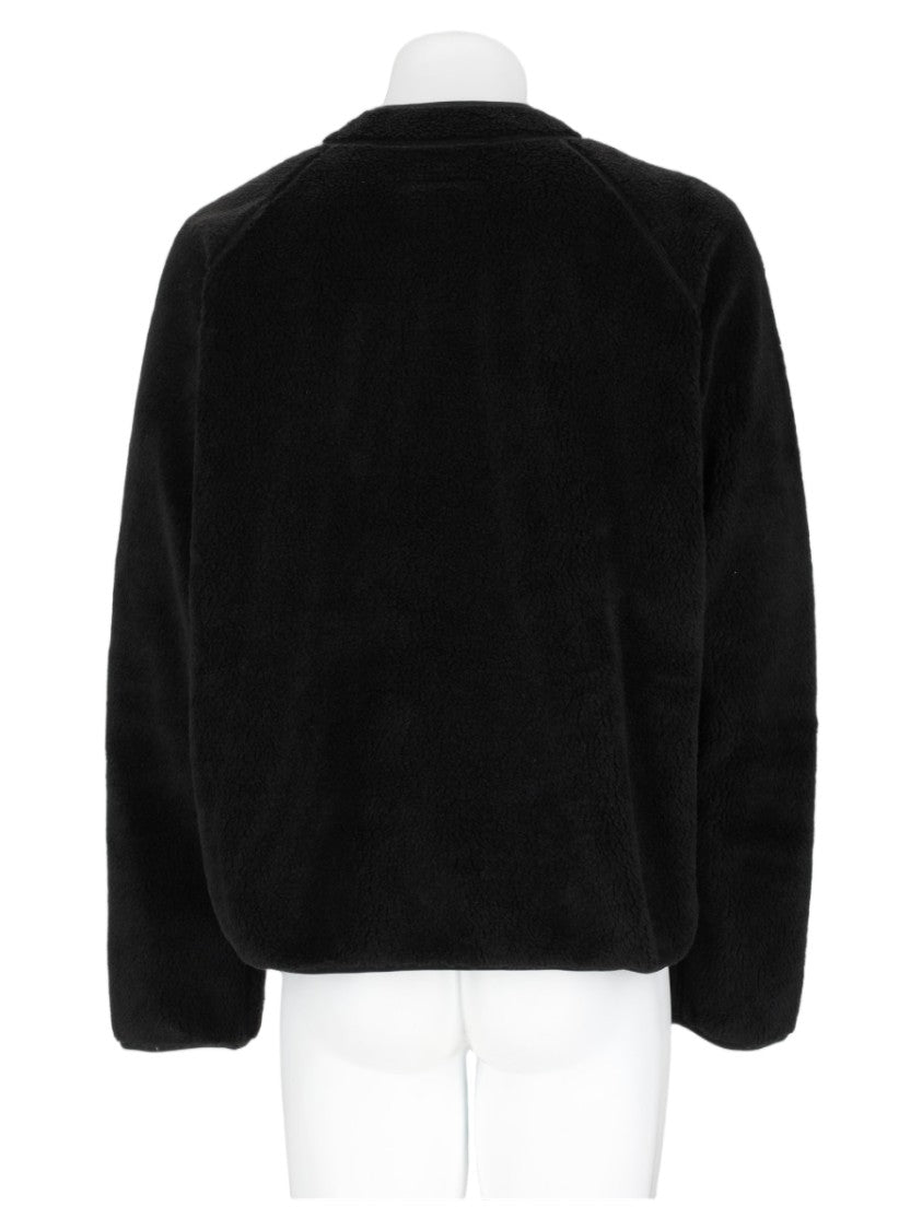Mm6 By Maison Margiela Reversible Half-Zip Black Fleece Sweatshirt