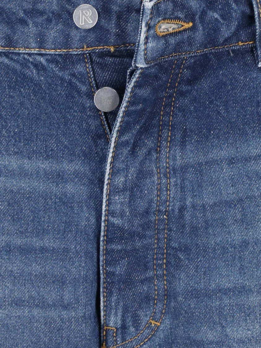 Represent Blue Heaton Destroyed Straight-Leg Cotton Denim Jeans