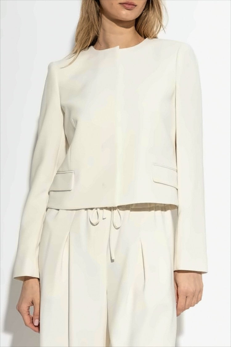 Theory Cropped Minimalist Jacket With Concealed Fastening