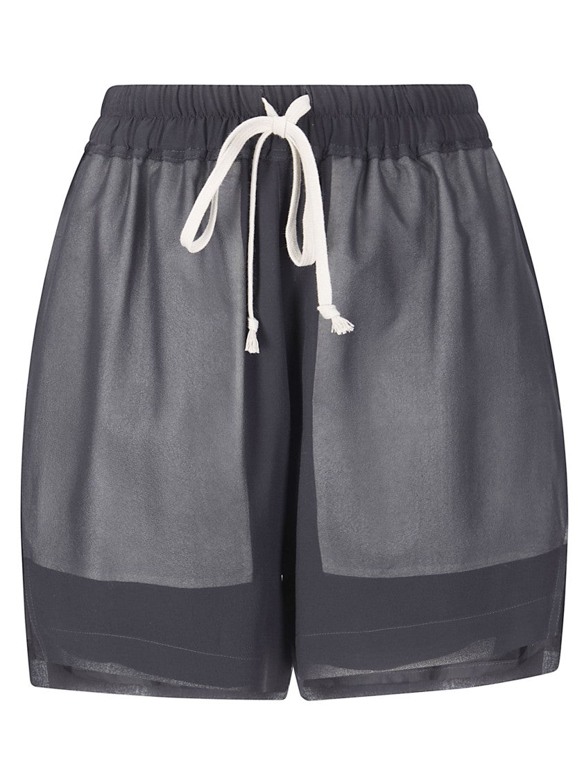 Rick Owens Black Elastic Waist Shorts