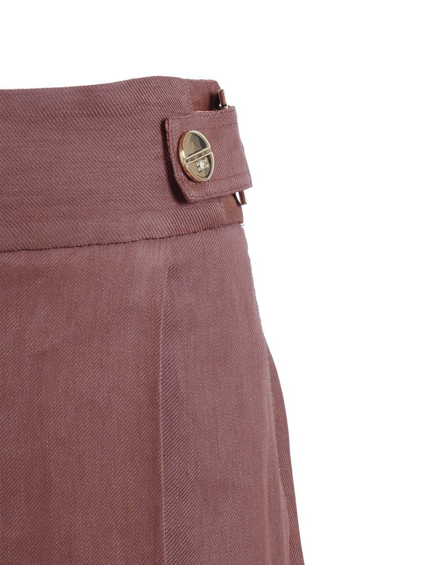 Elisabetta Franchi Brown Tailored High Waist Shorts