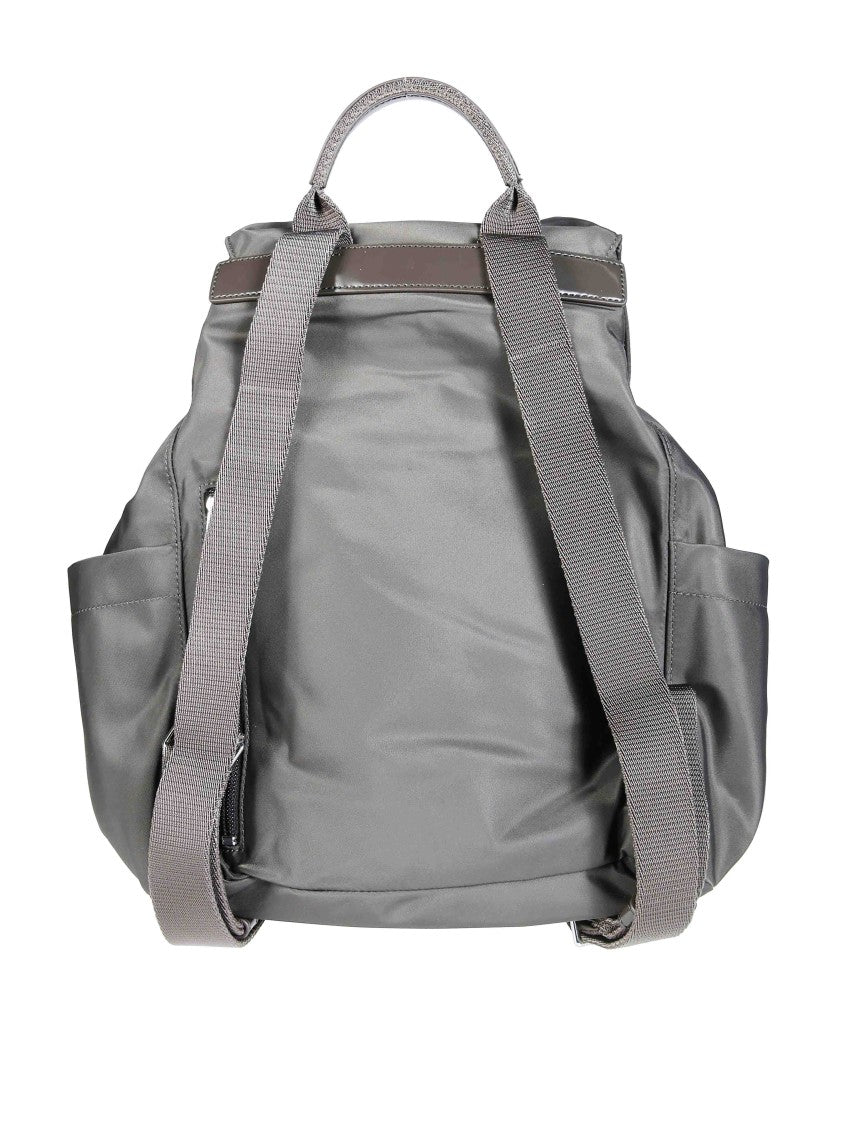 Tory Burch Grey Virginia Flap Top Buckle Backpack