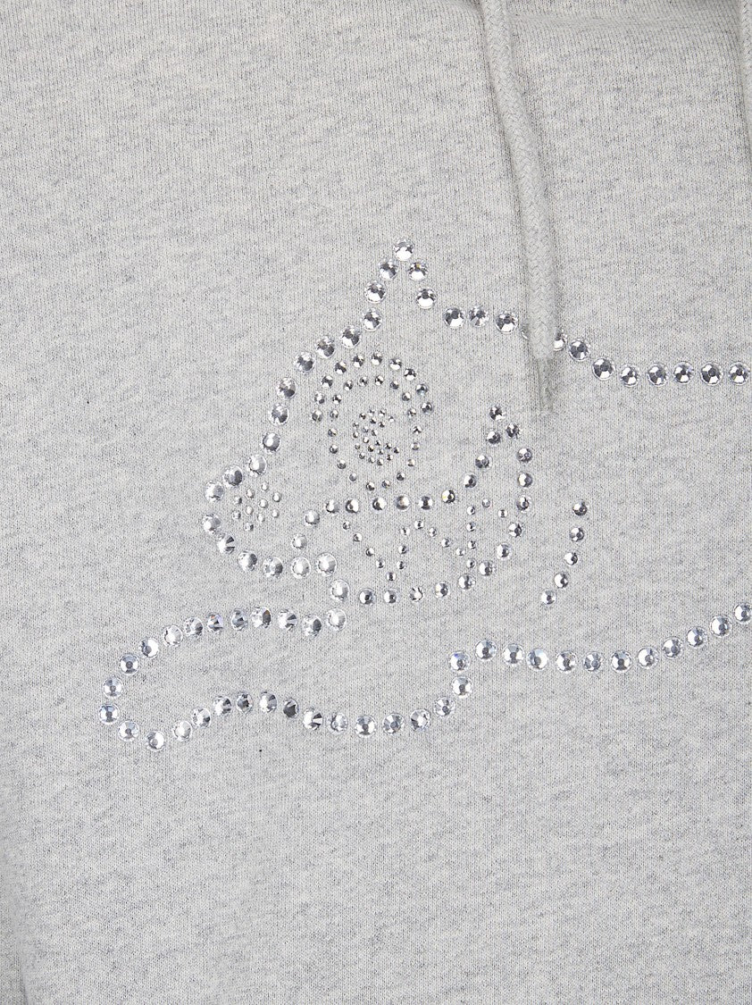 Icecream White Crystal Running Dog Popover Hoodie