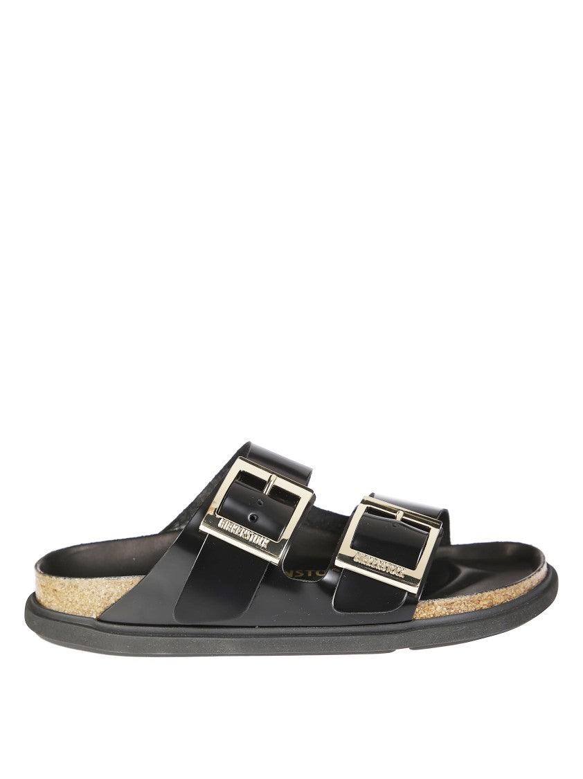 Birkenstock Dual-Strap Black Slide Sandal