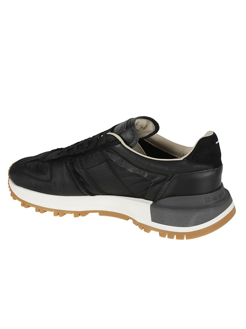 Maison Margiela Sporty Black Sneakers With Textured Detailing