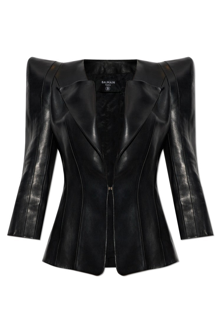 Balmain Tailored Lambskin Leather Jacket