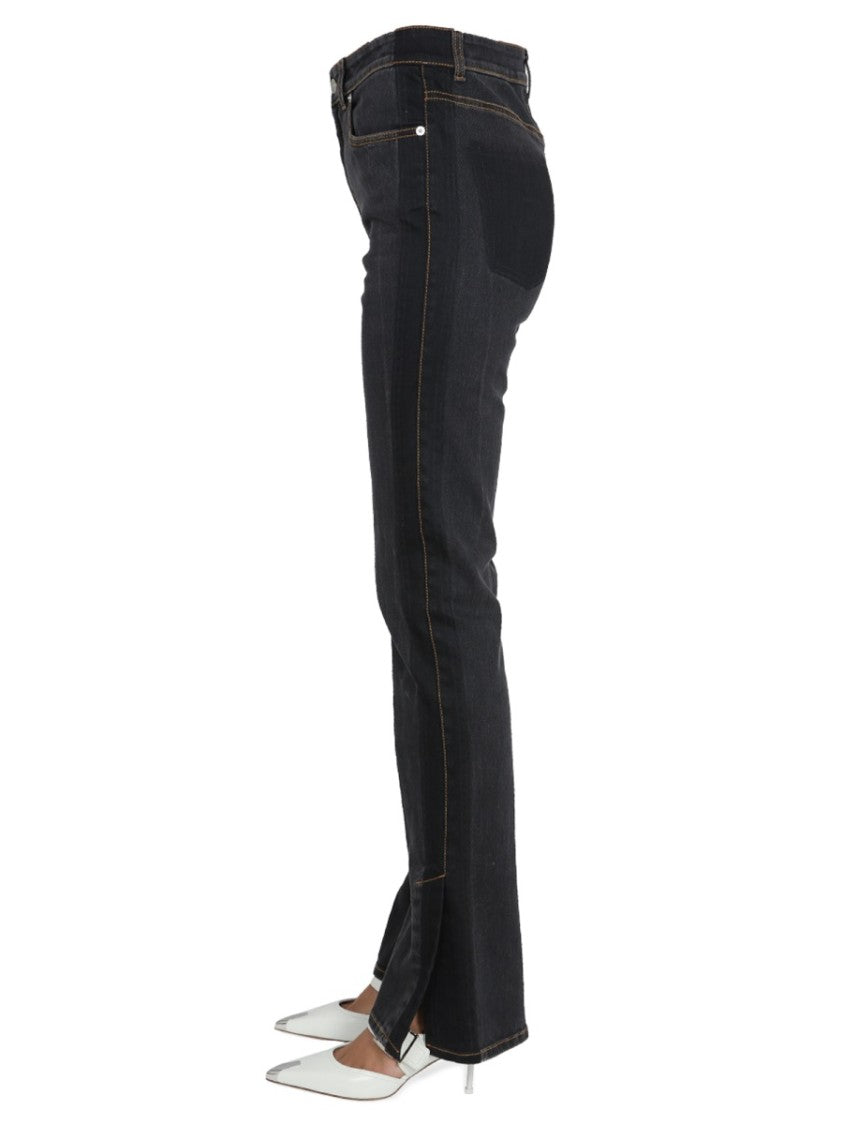 Alexander Mcqueen High-Waisted Wide-Leg Jeans With Contrast Stitching