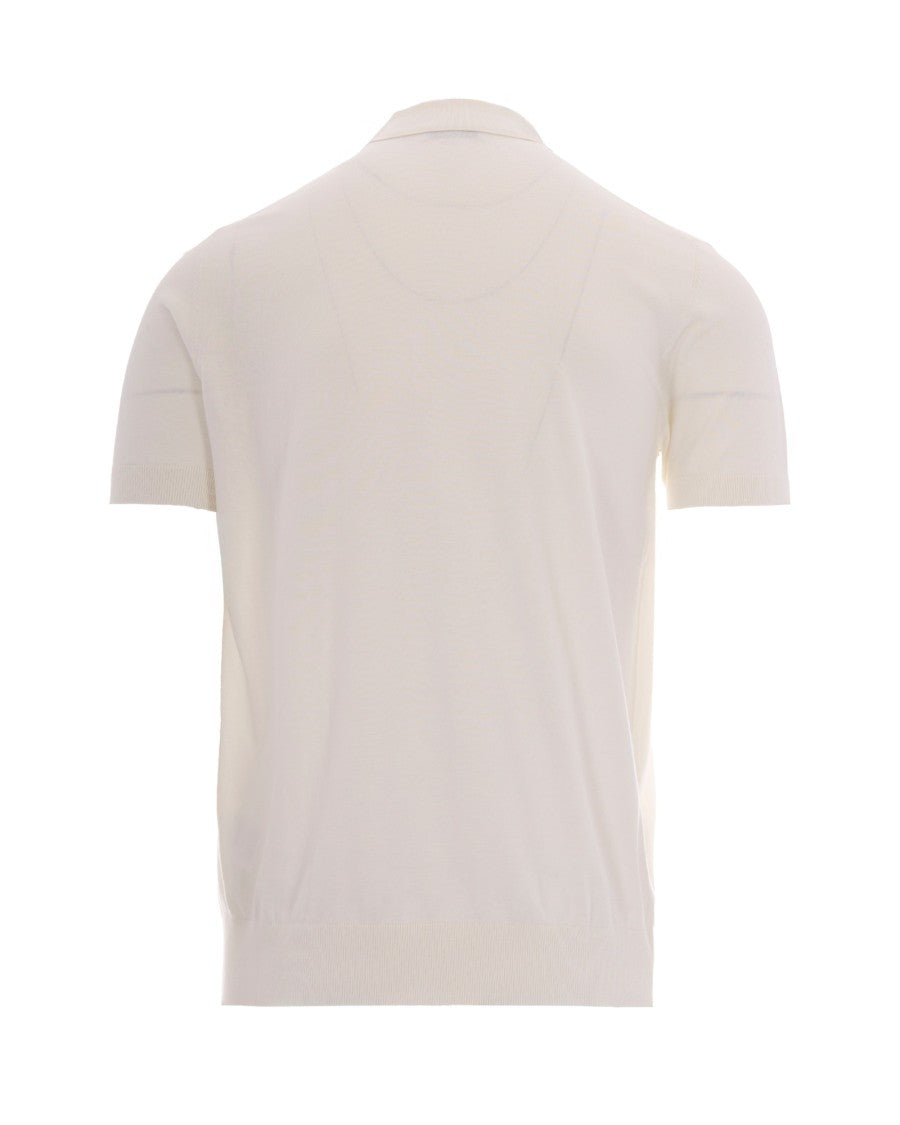 Paolo Pecora White Knit Polo Shirt