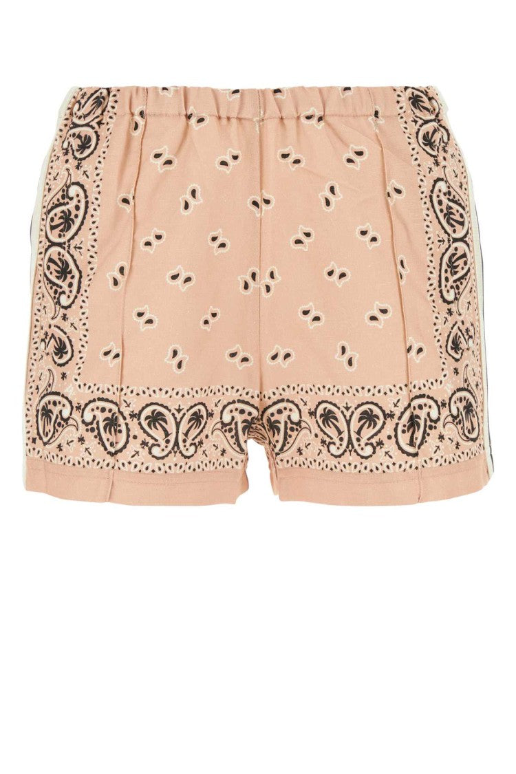 Palm Angels Printed Linen Blend Shorts