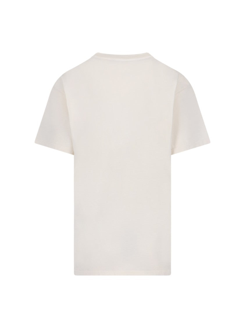 Maison Margiela Logo T-Shirt In White Cotton Jersey