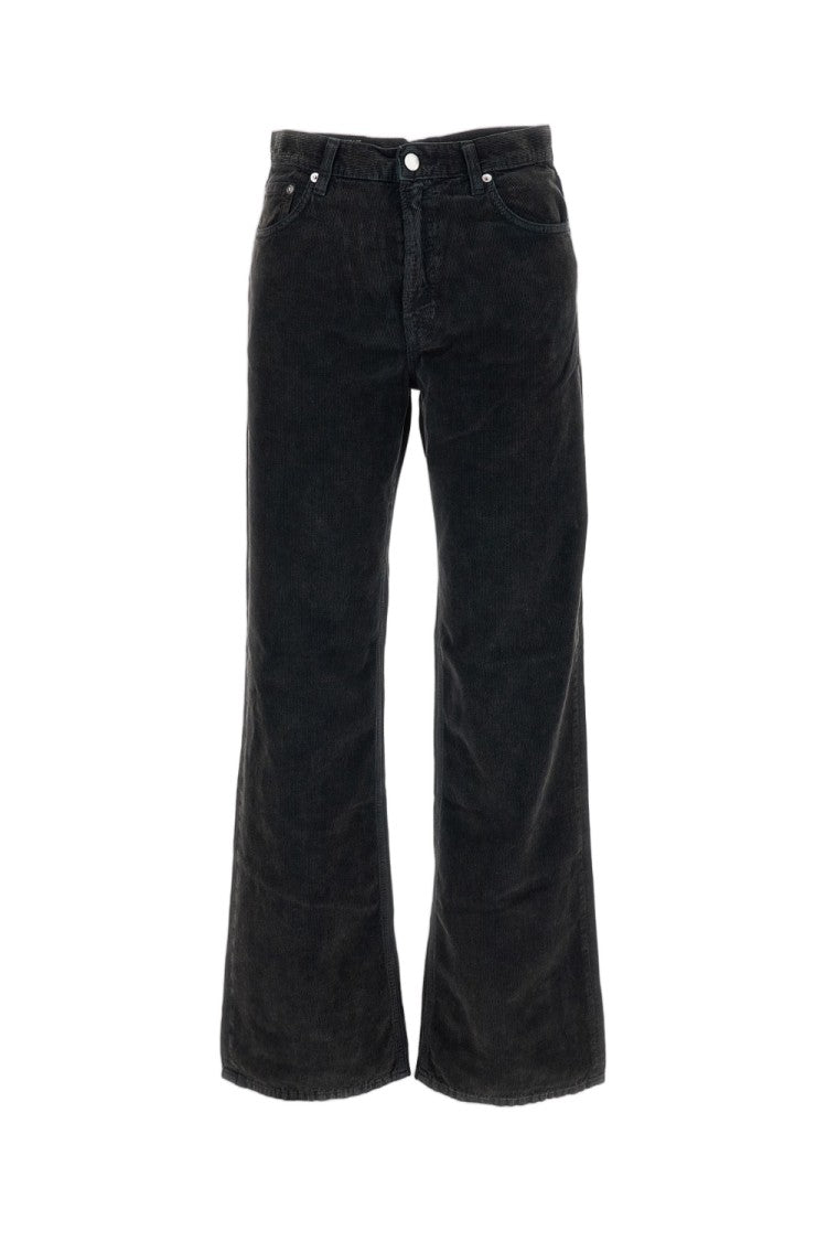 Haikure Ribbed Cotton Velvet Wide-Leg Trousers With Classic Five-Pocket Styling