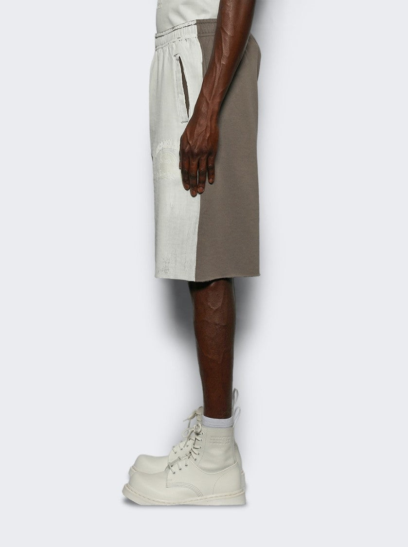 Mm6 By Maison Margiela Relaxed Fit Taupe Shorts With Elasticated Waistband