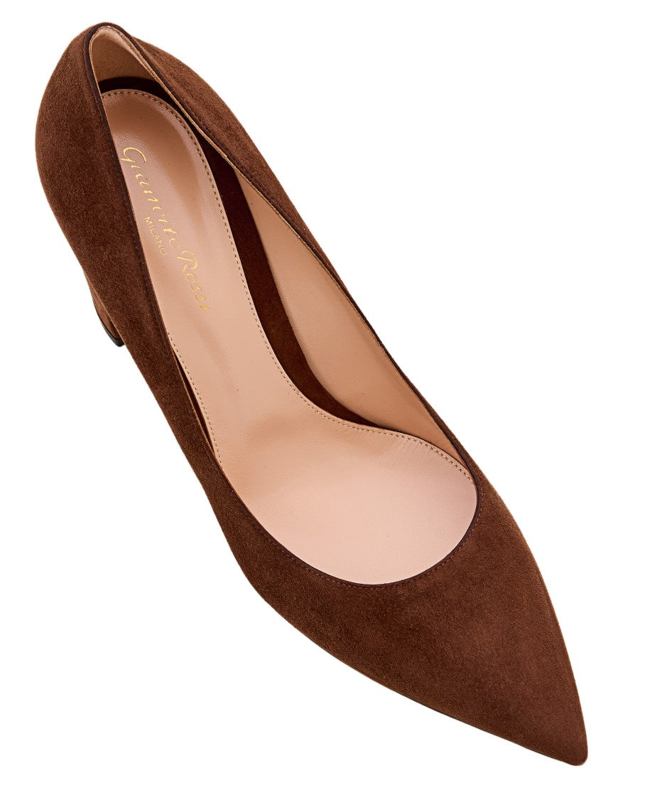 Gianvito Rossi Pointed-Toe Suede Pumps With 85Mm Block Heel