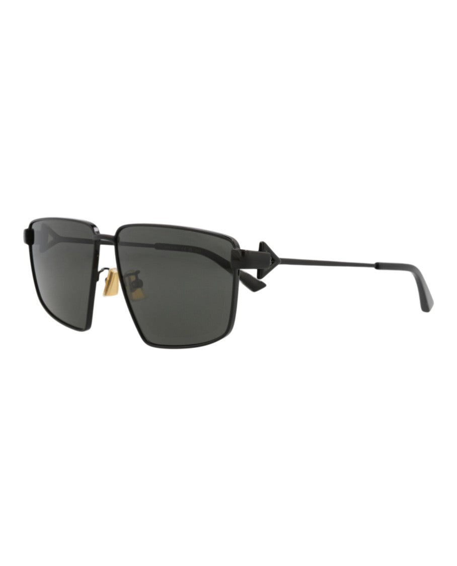 Bottega Veneta Square-Frame Metal Sunglasses With Designer Case