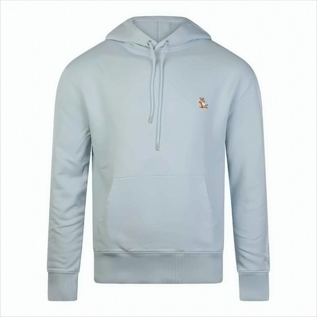 Maison Kitsuné Relaxed Fit Blue Cotton Hoodie With Embroidered Fox Logo