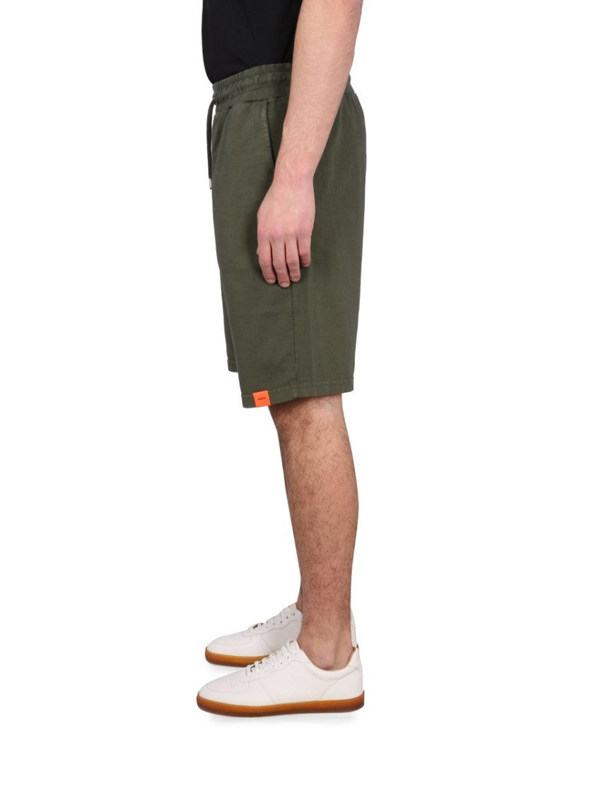Aspesi Green Bermuda Shorts With Adjustable Waistband