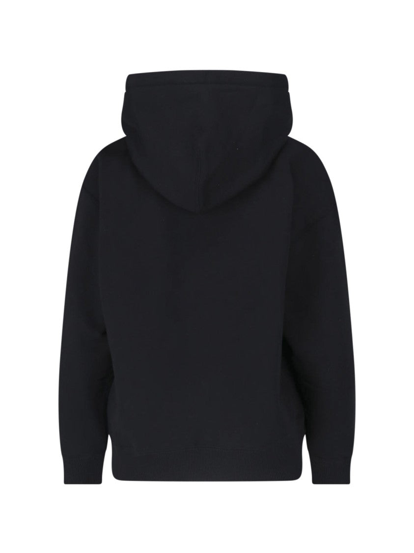 Jil Sander Relaxed Fit Black Hooded Sweatshirt With Drawstring