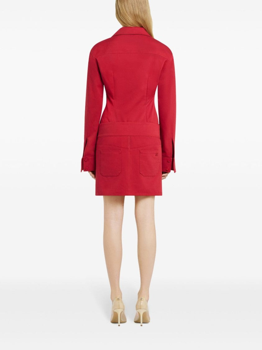 Courrèges Vibrant Red Cotton Shirt With Logo