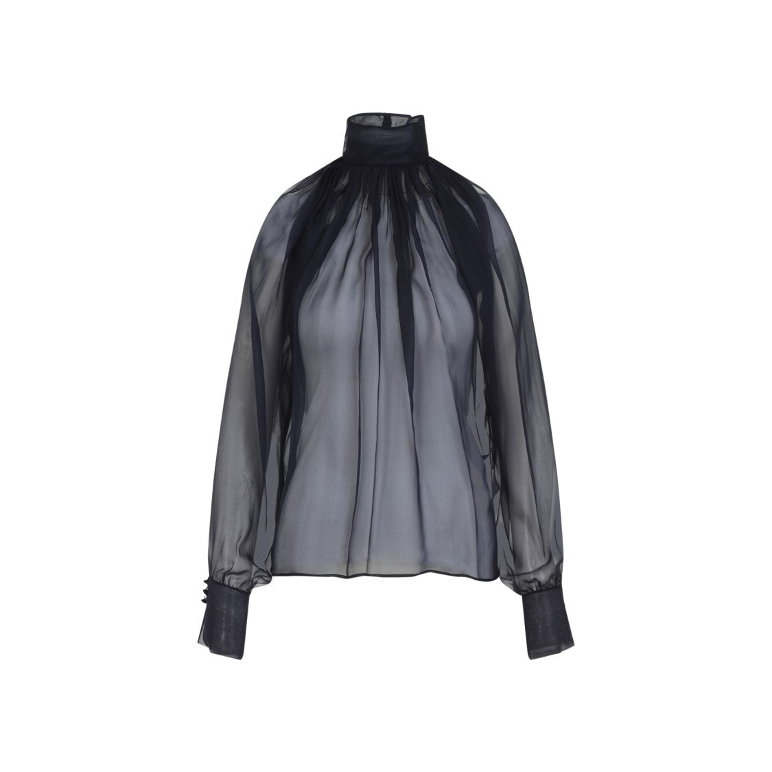 Saint Laurent Blue Silk Blouse