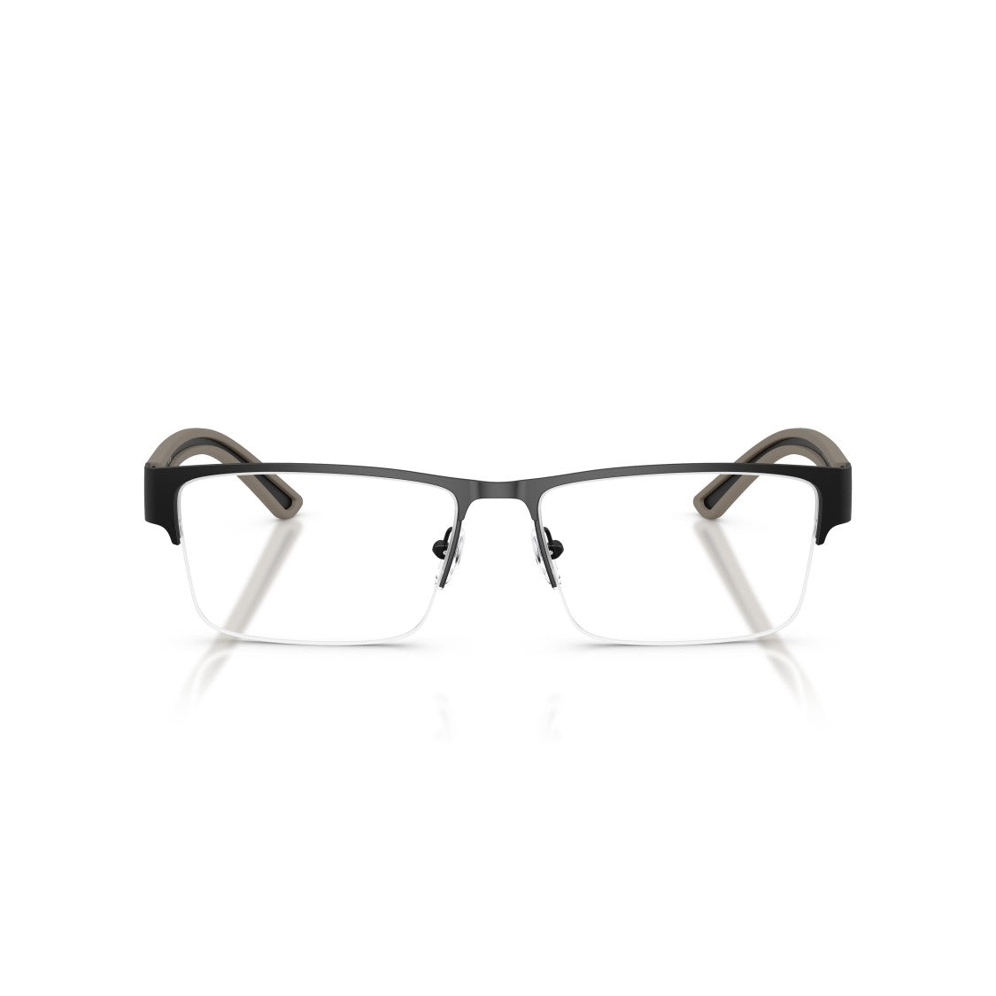 Emporio Armani 0Ea1182 Semi-Rimless Rectangular Eyeglasses With Black Frame