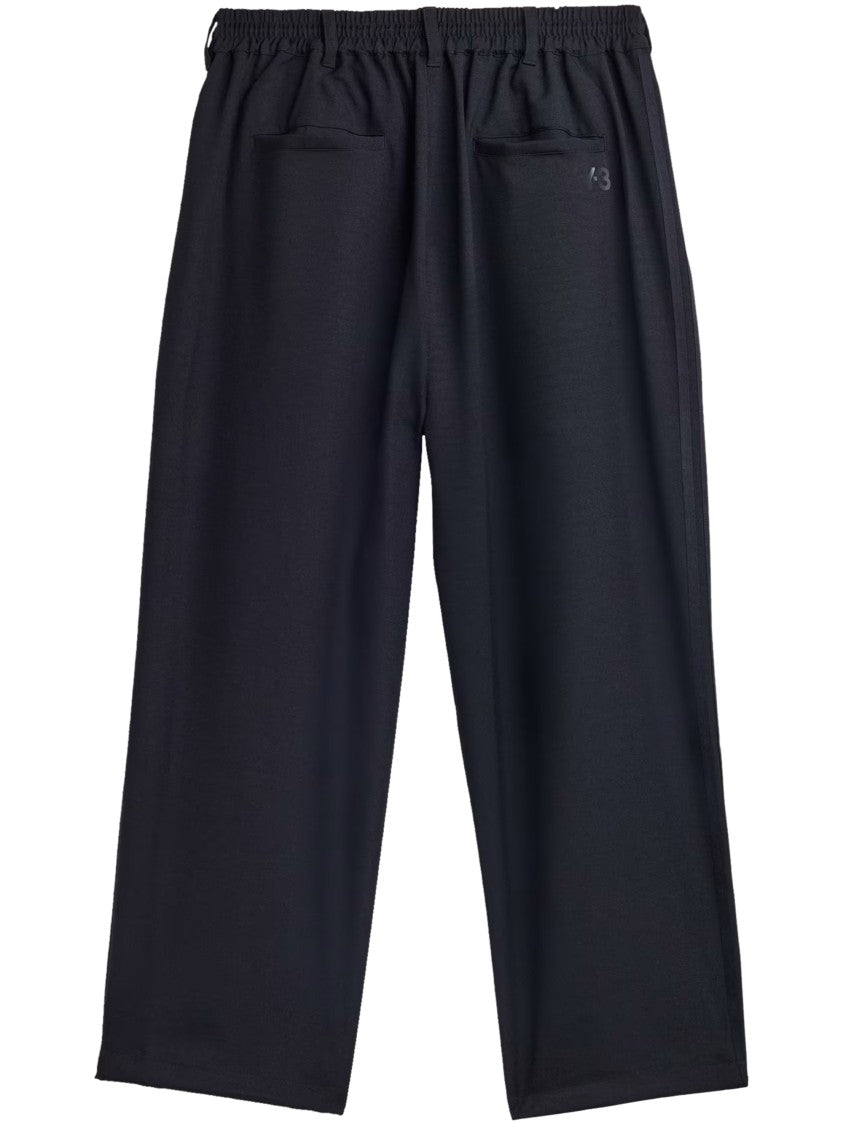 Y-3 Relaxed Wide-Leg Trousers With Subtle Tonal Stripes