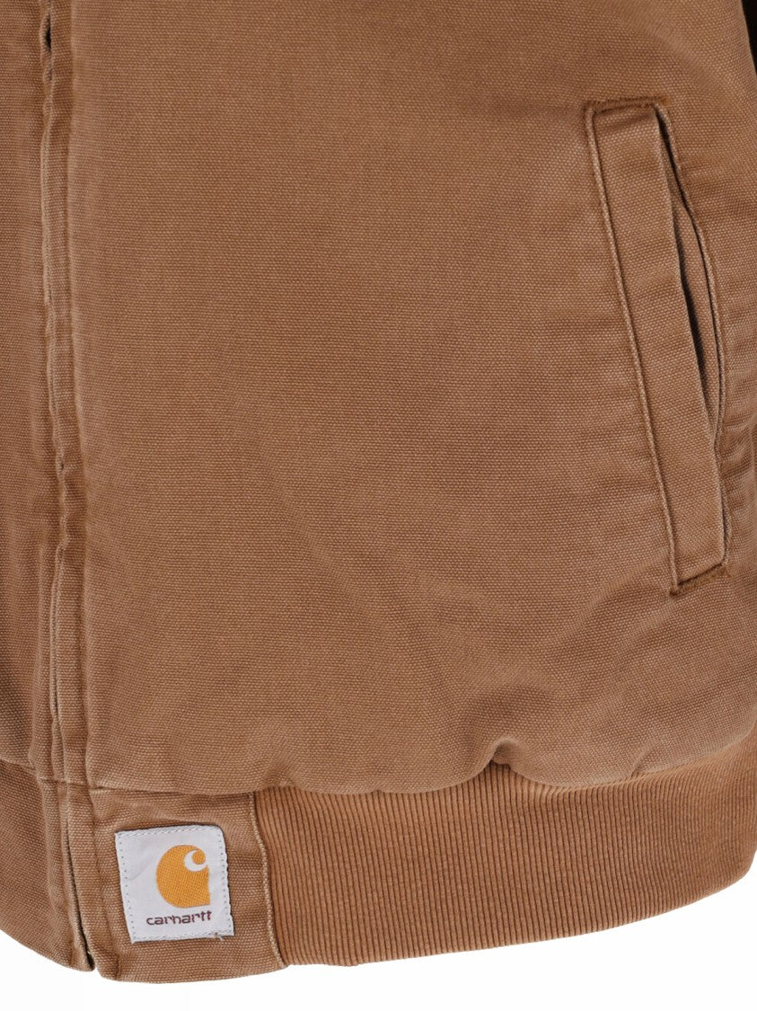 Carhartt Wip Brown Og Santa Fe Velvet-Collar Cotton Jacket