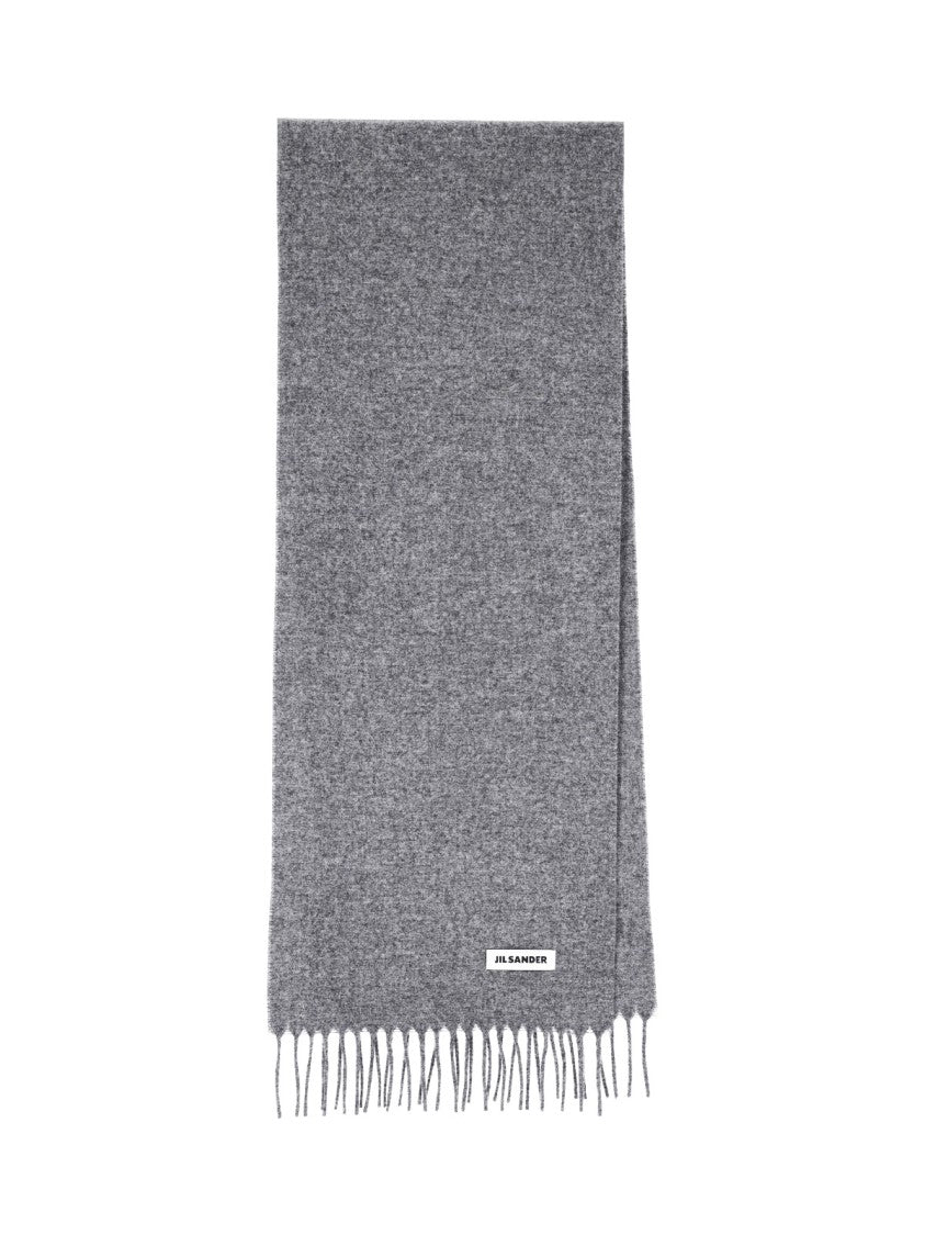 Jil Sander Rectangular Virgin Wool Scarf With Subtle Logo Detail