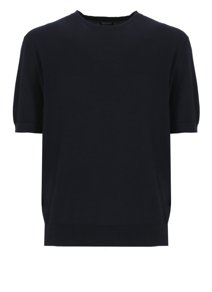 Zegna Blue Cotton T-Shirt