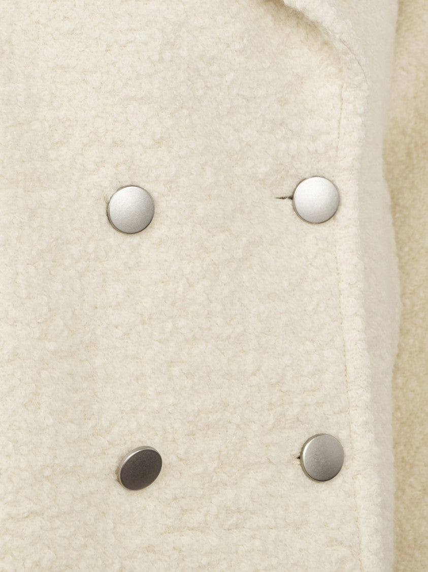 Tagliatore Tailored Cream Coat With Structured Collar