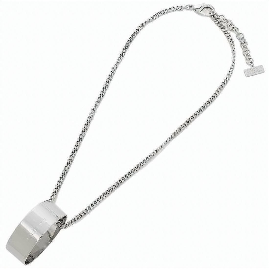 Mm6 By Maison Margiela Wide Metallic Pendant Necklace With Chain Design