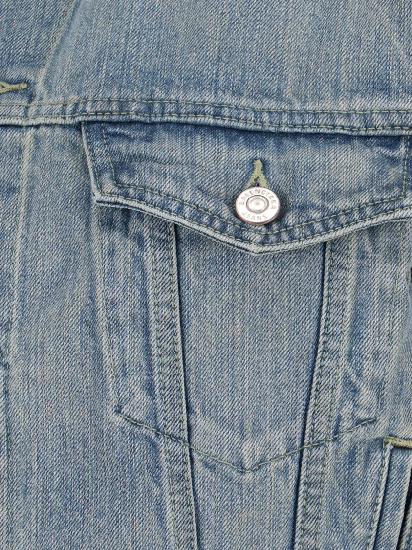 Balenciaga Denim Logo Jacket – Light Blue