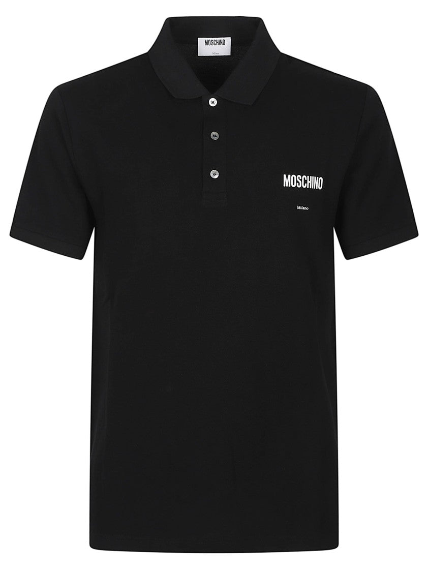 Moschino Black Classic Cotton Polo Shirt