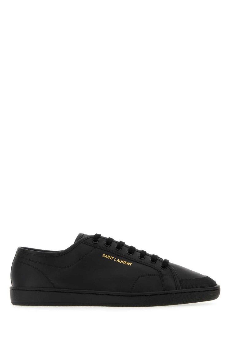 Saint Laurent Black Leather Gym Sneakers